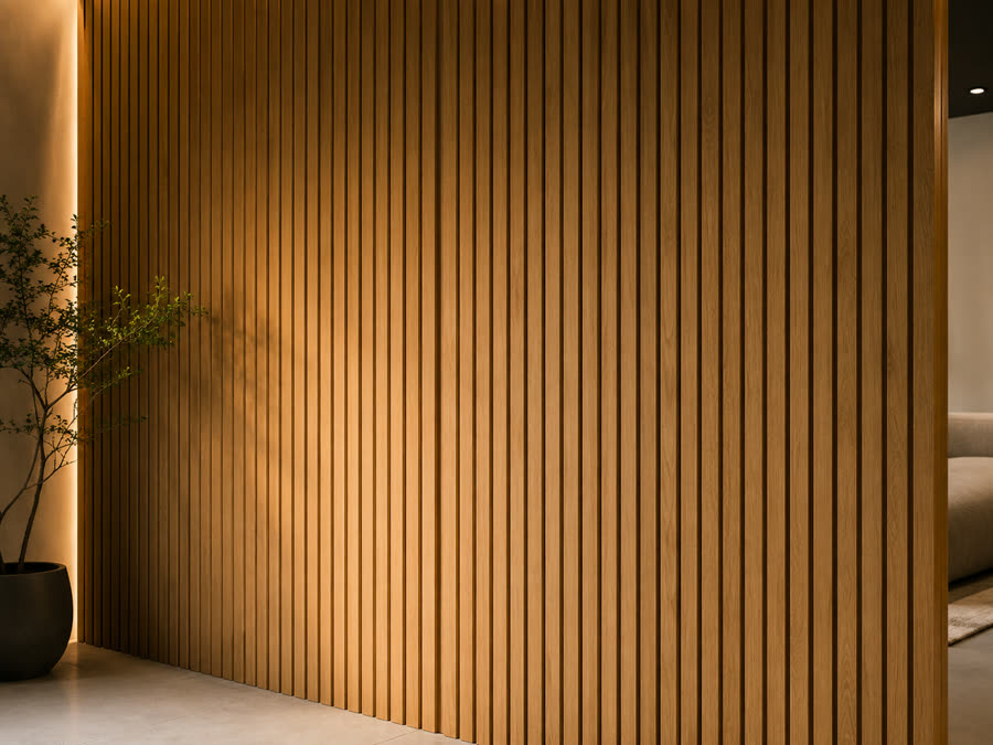 Paneles decorativos de madera / MDF en pared